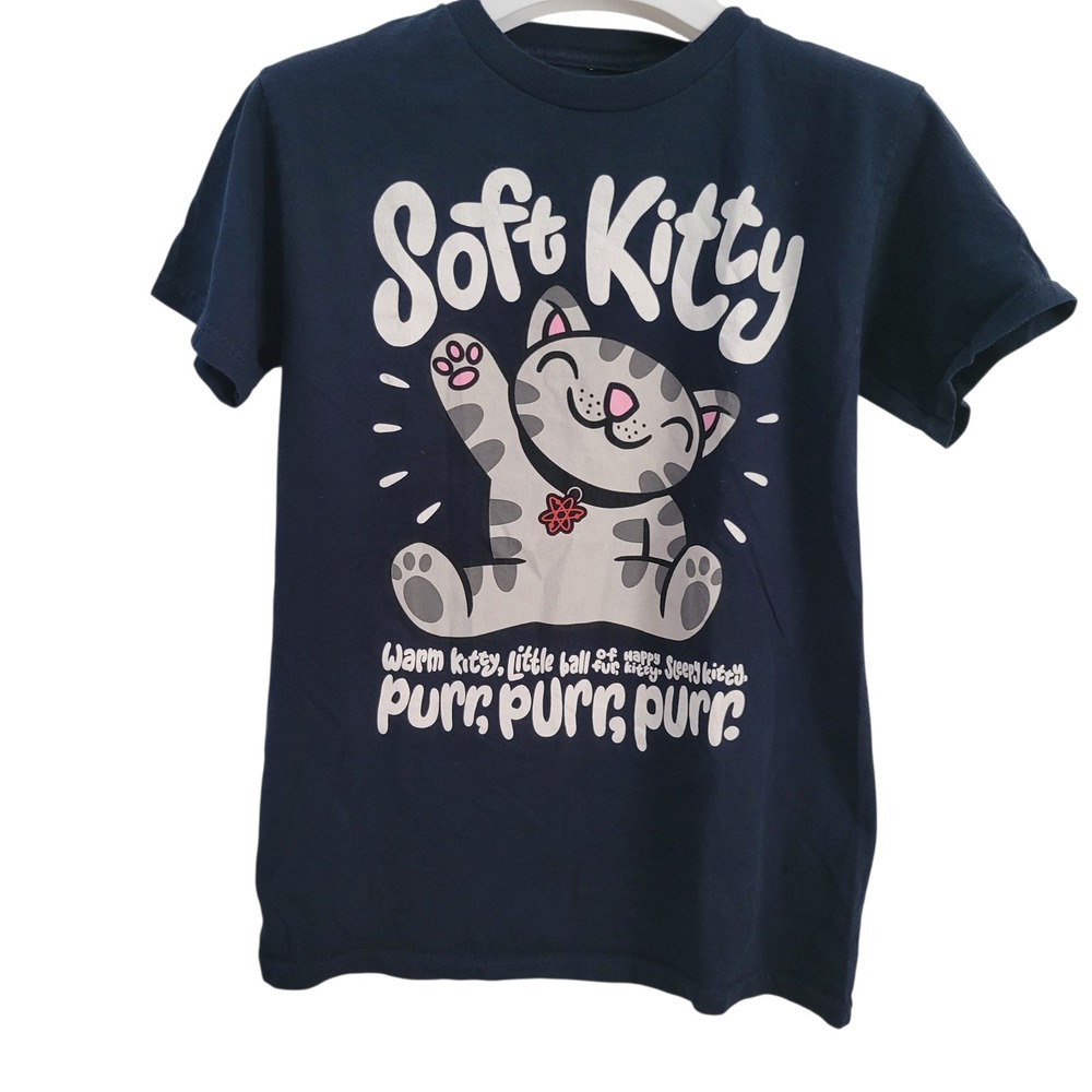 The Big Bang Theory Ripple Junction Soft Kitty Navy Blue Graphic T-Shirt Small